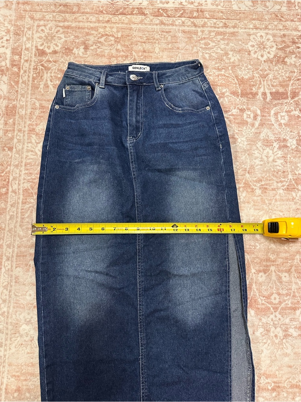 Mid Length 🫐 Jean Skirt W/ Slit - Picture 10 of 12